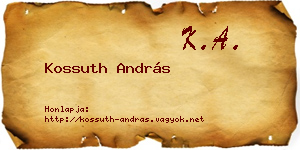 Kossuth András névjegykártya
